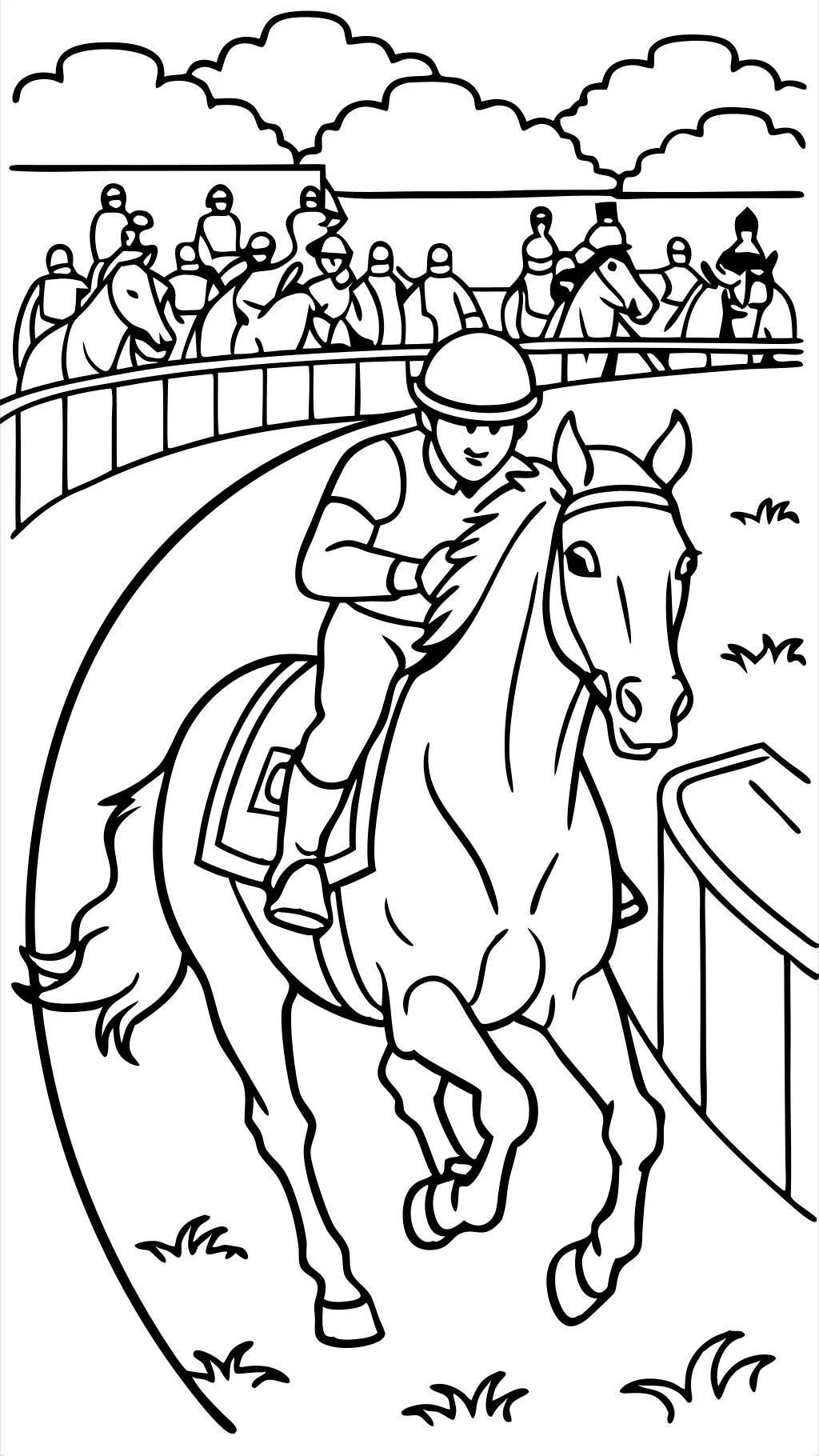 coloriages de course de chevaux